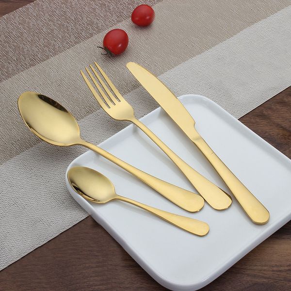 

new stainless steel gold flatware sets spoon fork knife tea spoon dinnerware set kitchen bar utensil 4 style sets wx9-377