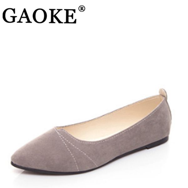 

2019 spring woman shoes summer woman flat shoes lady shallow low heel pointed toe female footwear, Black