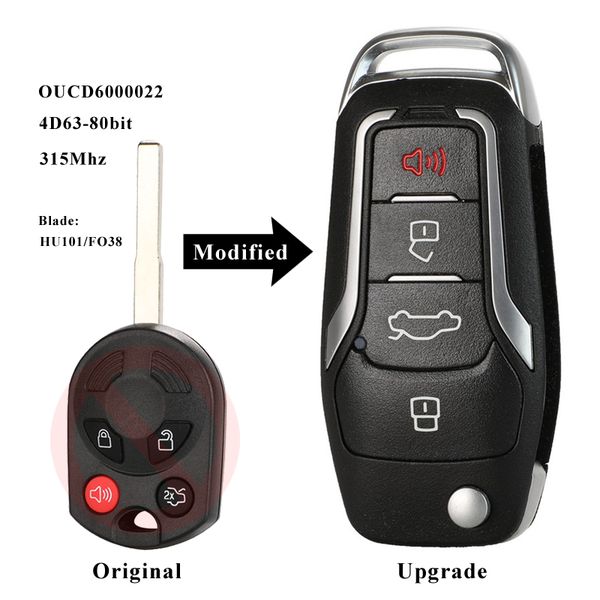 

jingyuqin 315mhz 4d63 upgraded flip remote key for escape focus c-max transit f250 f350 f450 f550 hu101/fo38 oucd6000022