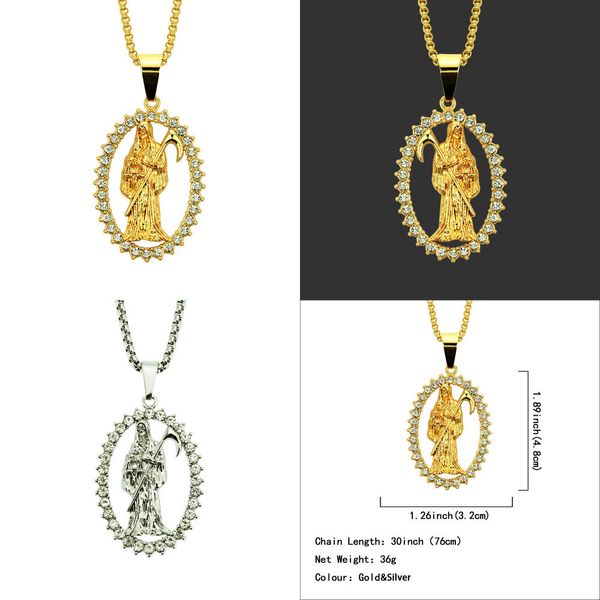 

necklace hip-hop hollow diamond man pendeloque cut men necklace steampunk necklace costume collar para hombre pendant, Silver