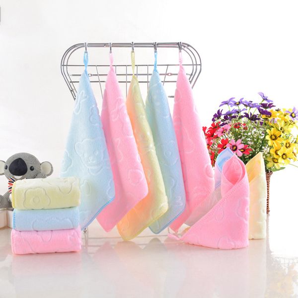 

22*22cm fiber quick-dry towel bear cartoon microfiber absorbent beach bath towels kitchen clean absorbent towels solid color