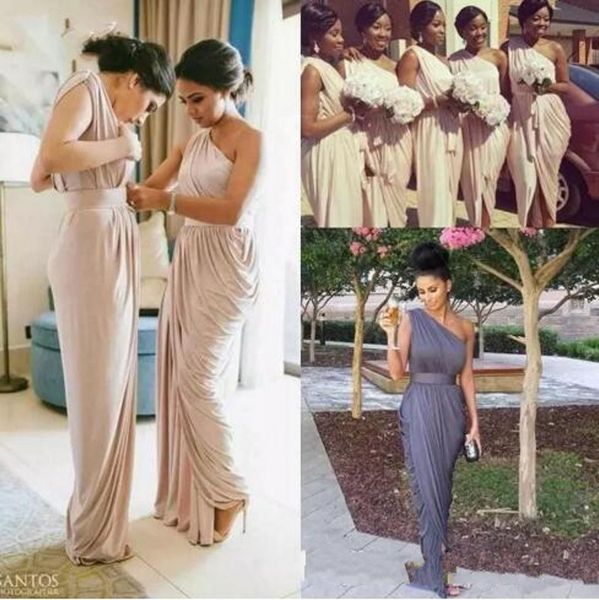 

maid of honor dresses gray one shoulder chiffon long bridesmaid dresses women split evening prom gowns bm0635, White;pink