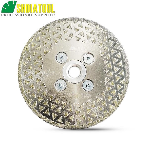 

shdiatool 1pc electroplated diamond cutting grinding disc m14 flange single side coated saw blade granite marble 4" 4.5" 5