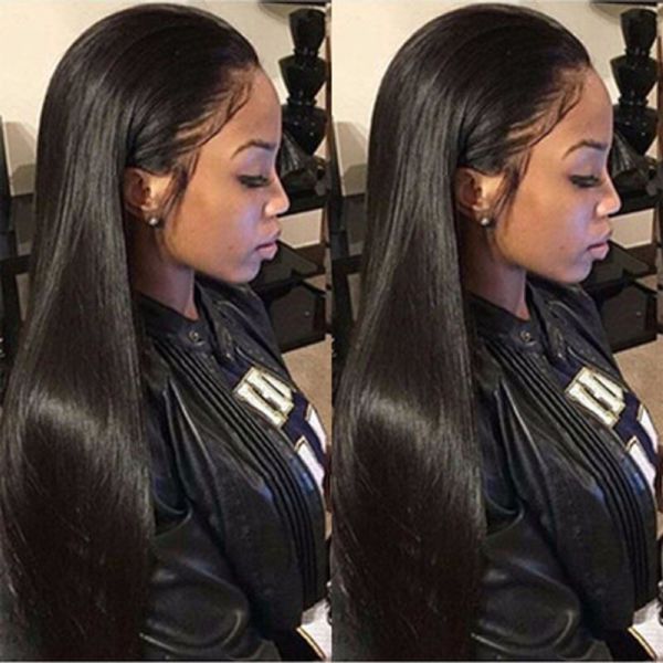 

4x4 Lace Closure Wig Straight Brazilian Lace Front Human Hair Wigs PrePlucked 150%/180% Remy Lace Frontal JF0003