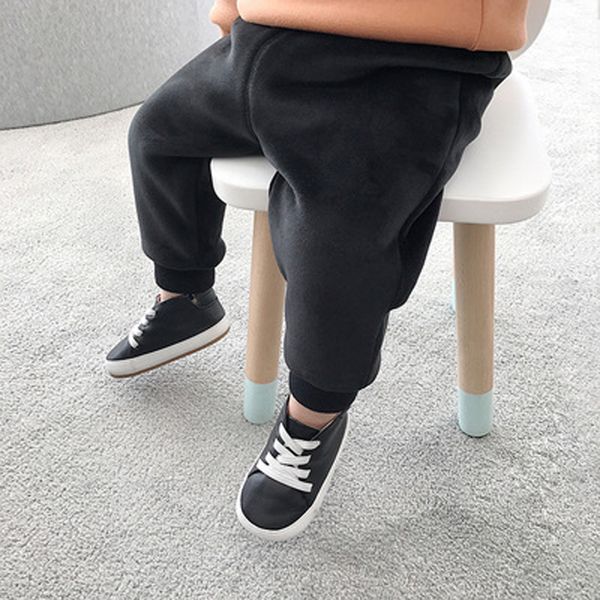 

baby girls pants fashion kids clothes autumn winter fleece children trousers for boys pants warm 2019 candy solid toddlers, Blue