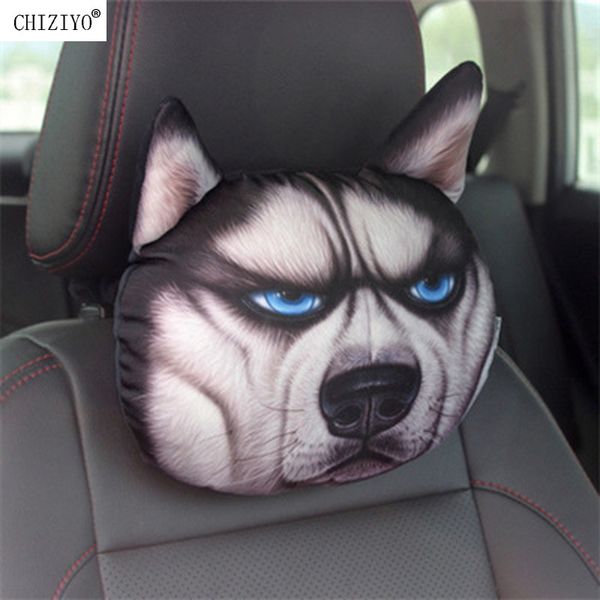 

30 x 22 cm with filler funny lovely 3d printed animals face car headrest pillowcase neck auto safety headrest supplies chiziyo