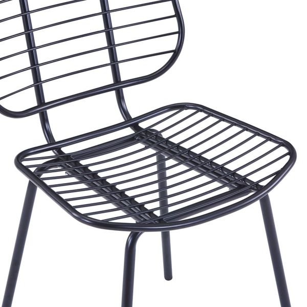 

dining chairs with leatherette seats 2 pcs. black steel