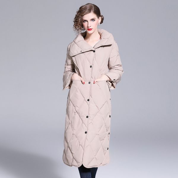 

silver birch] 2019 winter new style europe and america-style long white duck down jacket 118418006, Black;white