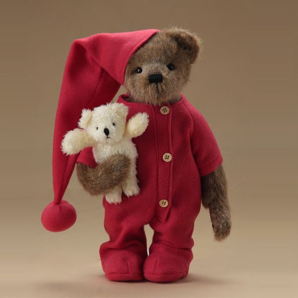 

christmas bodysuit teddy bear plush stuffed toys with clothes plush joint teddy bear doll kids toys girl birthday christmas gift t200619