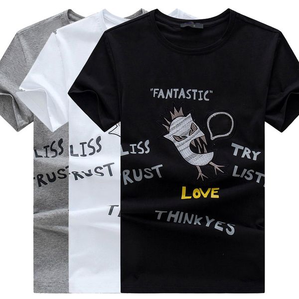 

Summer Brand Designer T Shirt Hip Hop Mens clothes Casual T Shirts For Men With Letters Fantastic Embroidery T-Shirt Size M-3XL A1957