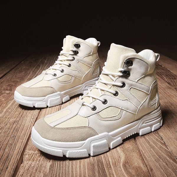 

2019 new autumn men's high help tide boots korean version of the trend outdoor tooling boots bare dd-109, Black