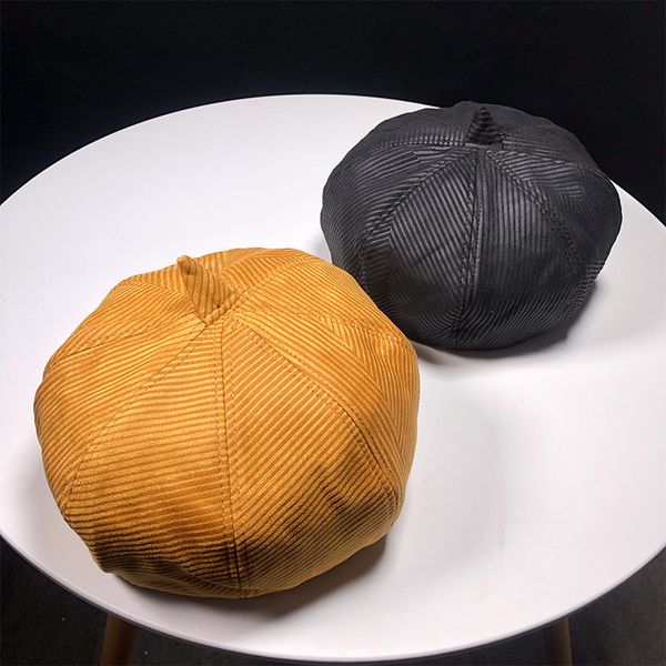 

2018 hat autumn winter new japanese wild berets female korean version british retro painter hat artist caps fashion pumpkin, Blue;gray