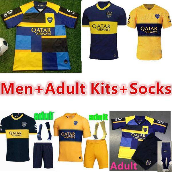 

final libertadores 2018 2019 boca juniors soccer kits benedetto tevez cardona abila pavon 18 19 boca football jersey kits, Black;yellow