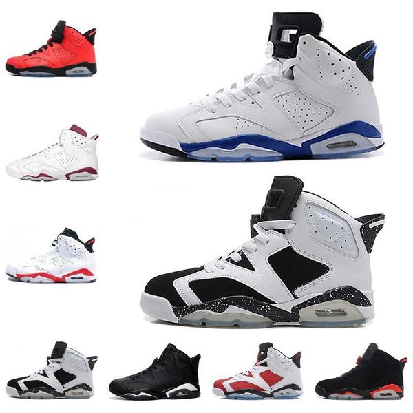 

2019 new 6 men basketball shoes 6s black cat maroon angry bull gatorade wheat carmine sport blue olympic sport sneaker us 8-13