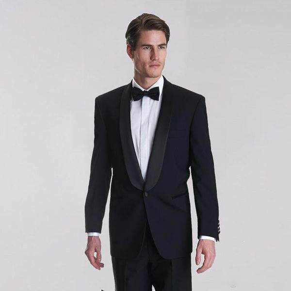 

new shawl collar black wedding suits for men one button fashion groom tuxedos slim fit groomsmen suit evening prom party suits, Black;gray