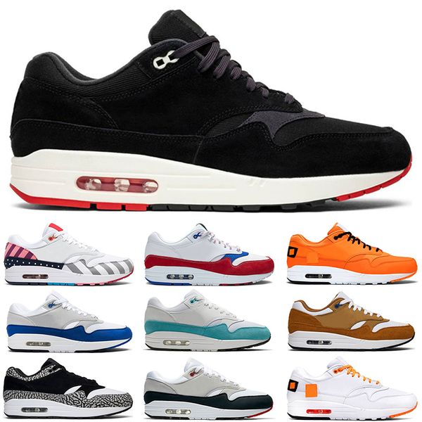 

2019 running shoes 87 men women 1 puerto rico parra bred white university blue anniversary royal 87s designer mens trainers sports sneakers, White;red