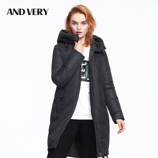 

andvery 2019 winter new arrival winter coat women with thick cotton long fashion down jacket woman hooded oversized zipper 9830, Tan;black
