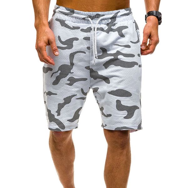 

mjartoria mens camouflage printed shorts elastic waist drawstring fitness slim gym sports short pant men camo summer shorts 2019, White;black