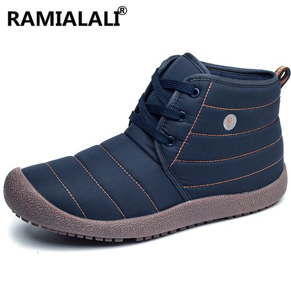 

new winter boots high men shoes warm plush mens ankle boots male shoes antiskid waterproof winter plus size, Black