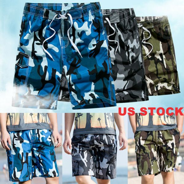 

2020 мужчины камуфляж плавательные шорты пляж лето тренажерный зал спорт короткие брюки плавки купальники, White;black