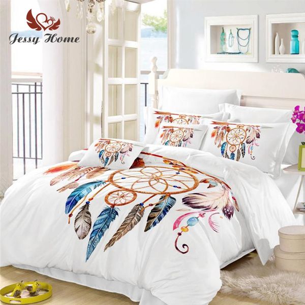 Dream Catcher Bedding Set Queen King Size Bohemian Feather