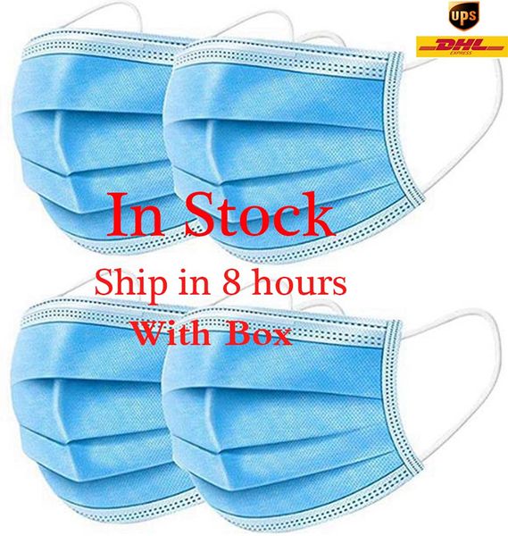 

одноразовые маски 3 слойные ухо петли с анти-загрязнения, анти-пыли защитная крышка маска для лица включают одобренный ce 50шт/уп