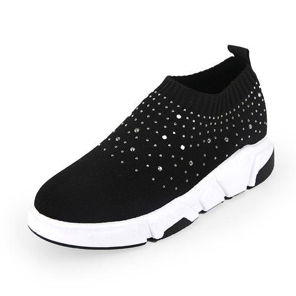 

new bling stretch sock sneakers shoes woman sparkle crystal decoration running shoes for women female loafers walking flats shoe