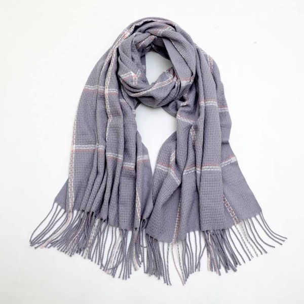 

2019 imitation cashmere scarf 250g pull solid color thick long scarf autumn and winter can not afford ball tassel shawl, Blue;gray
