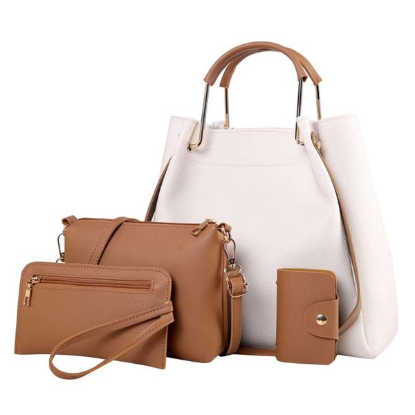 

4pcs women fashion pattern solid fringe purse +messenger bag+handbag+wallet handbag crossbody bag shoulder bag coin purse set