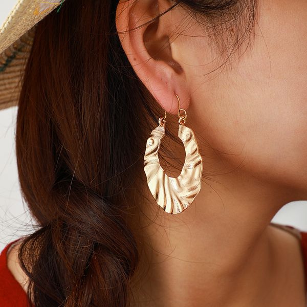 

fashion-women earring high polished alloy dangle earring handmade vintage style earrings for women party birthday christmas gift, Golden