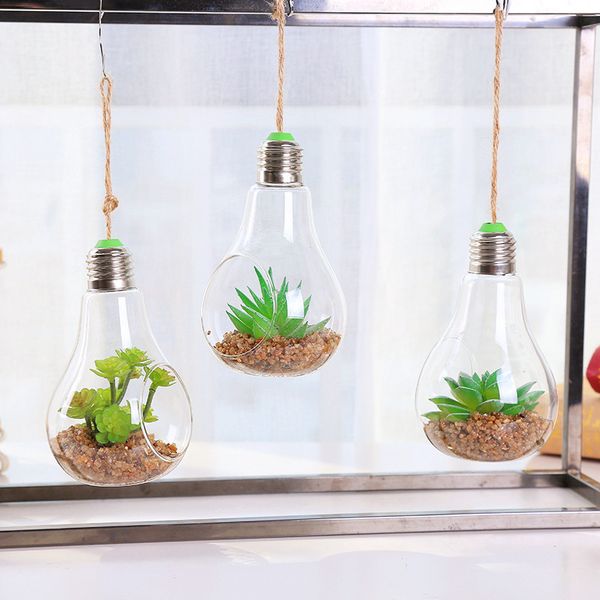 

hanging glass vase bulb shape succulent plant pot modern decorative vase home wedding decoration