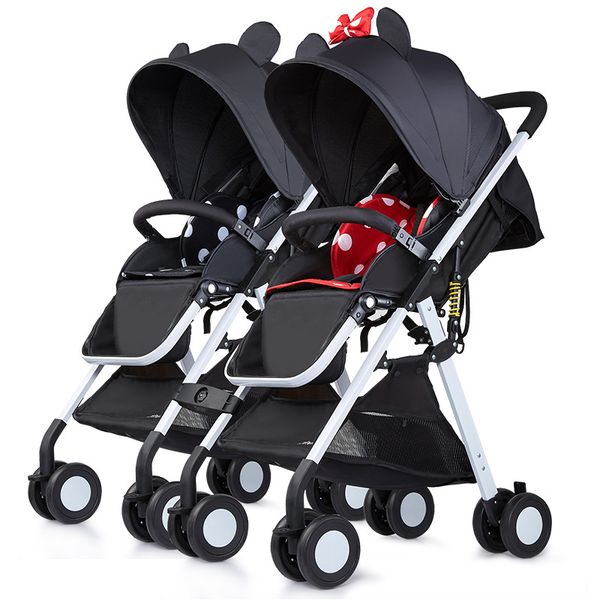 

lightweight baby stroller portable twins stroller folding newborn stroller high landscape pocket umbrella two kids car