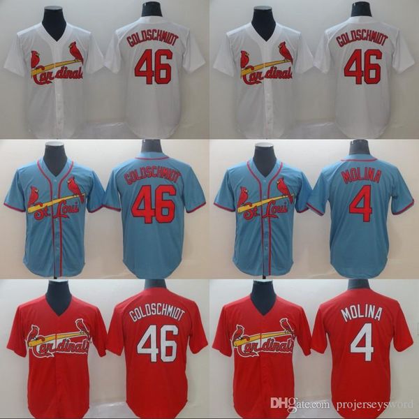 

Mens St. Louis Jersey 48 Harrison Bader 4 Yadier Molina 46 Paul Goldschmidt All Stitched Cardinals Baseball Jerseys Cheap Fast Shipping