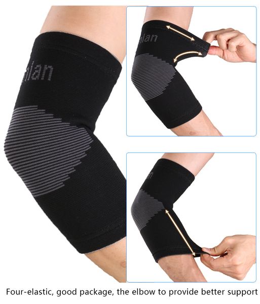 

2 pcs outdoors sport gear elbow brace surport breathable comfotable elbow support, Black;gray