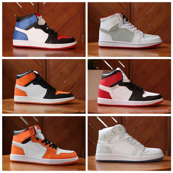 

j001hb new 1 high og bred toe banned game royal basketball shoes men 1s 3 shattered backboard shadow sneakers high quality