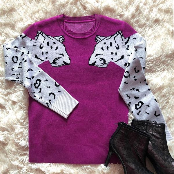 

felyn 2020 new famous internet celebrity sweater spring wear tiger pattern spring autumn wear sweater, White;black