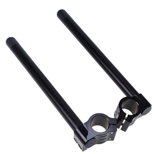 

racing aluminum black motorcycle handlebar cnc 31/32/33/35/37/41/49/50/51mm clip on ons fork handle bar for cafe racer motocross