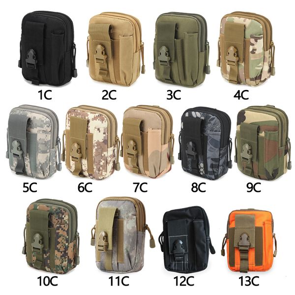 

1pcs camouflage tactical camping climbing bag canvas molle hip waist belt wallet pouch purse phone case