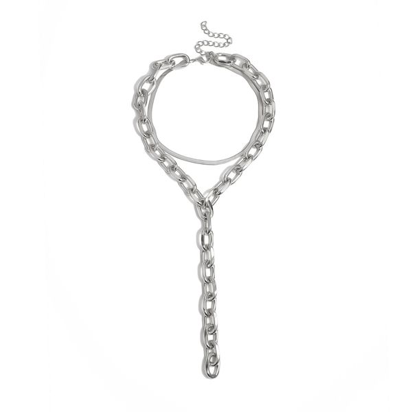 

fashion- necklaces for punk girl alloy punk style snake bone chain y-shaped tassel chain christmas gift ing, Silver