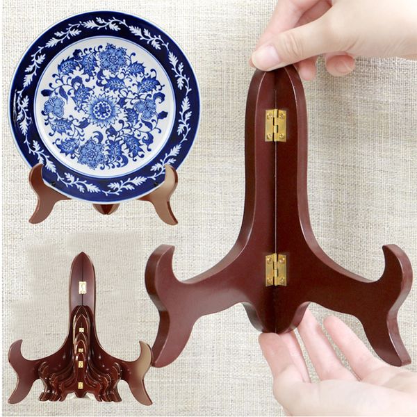 

high end base wooden painting bowls stand bracket phone display easel plate decor home