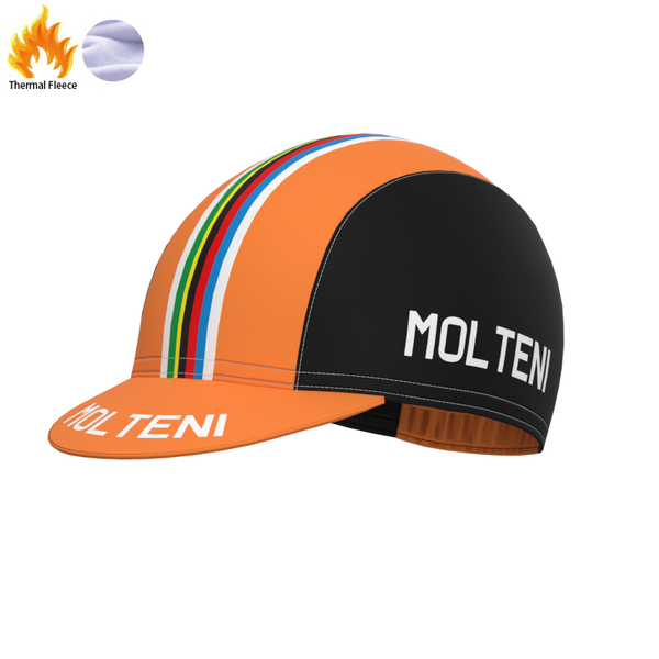 

1987 competition molteni team retro man and women cycling fleece cap triathlon bike jersey fleece hat gorra de ciclismo, Black