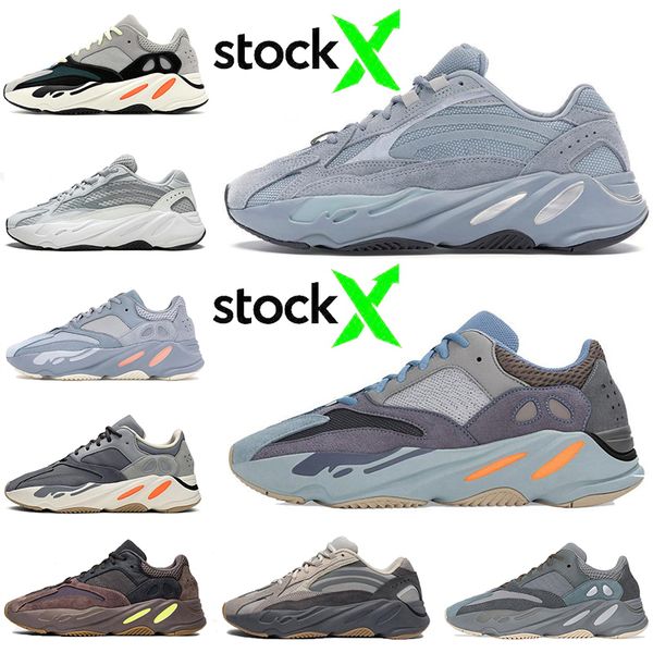 

new style carbon teal blue reflective 700 wave runner inertia tephra magnet vanta analog static 700s runing shoes for men women sneakers, White;red