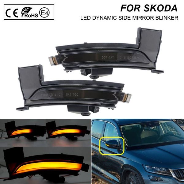 

a pair dynamic led side mirror blinker smoke light turn signal lamp for kodiaq 2016