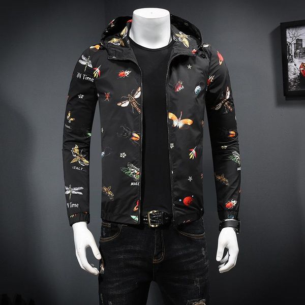 

spring new hooded men do long-term animal pattern printing personalized jacket