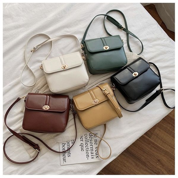 

white bag women's new fashion in spring 2020 one shoulder small square bag fashion messenger