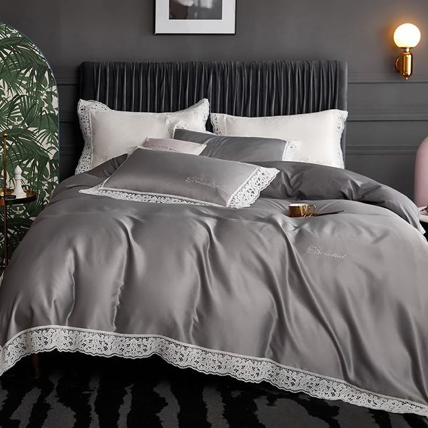 

bedding sets 30 princess lace silk summer set duvet cover digital printing simple 100% cotton bed sheet romantic