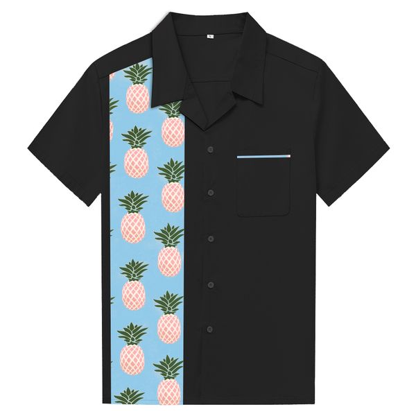 

personalized pineapple shirt summer beach vintage mens shirts short sleeve 2019 button up shirt, White;black