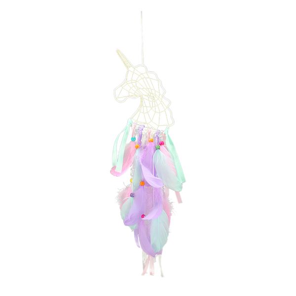 

unicorn dream catchers, handmade feather dreamcatchers for wall hanging decoration, unicron party decoration craft