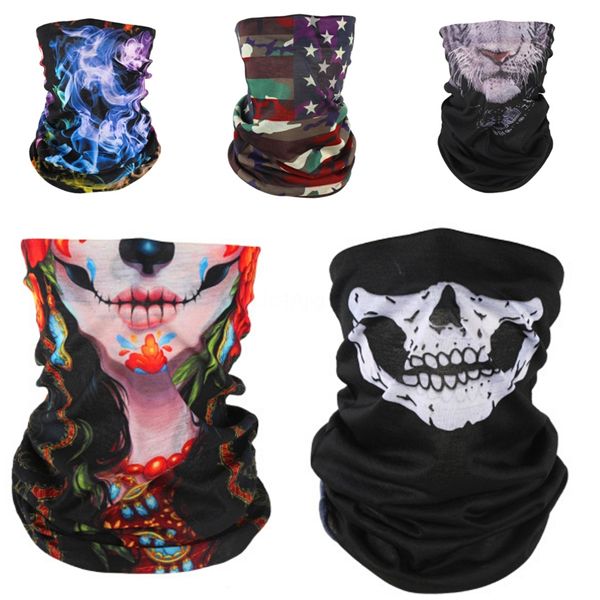 

outdoor sports face shield mask seamless camo bandana multifunctional headwear headband magic skull scarf neck party mask sn890 #648#531, Blue;black