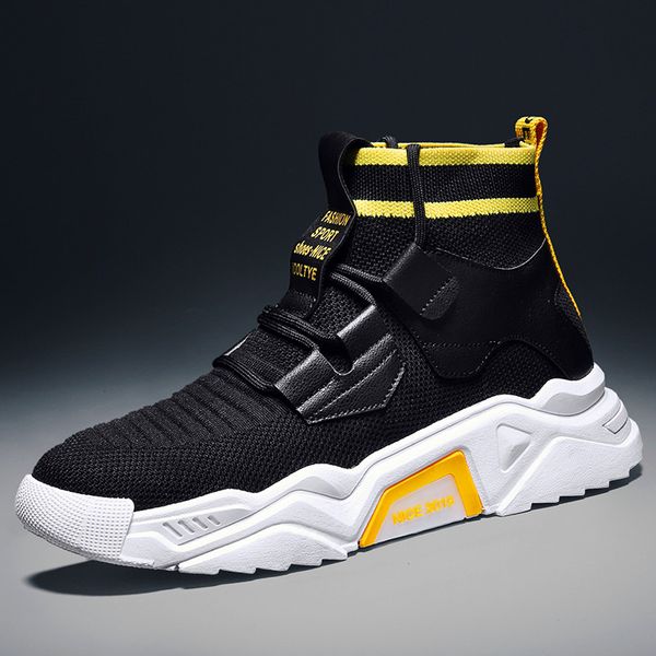 

autumn man sneakers winters high-man casual shoes fashion men's trend high school street fashion leisure shoes flats trend, Black